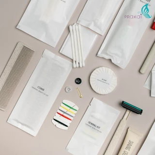 PRAKAIVANICH ชุดซองกระดาษเอ็มจี【แพ็คละ 100 เซ็ท】 ของใช้โรงแรมEco-Friendly (แบบย่อยสลายได้)แบบจัดเซ็ท