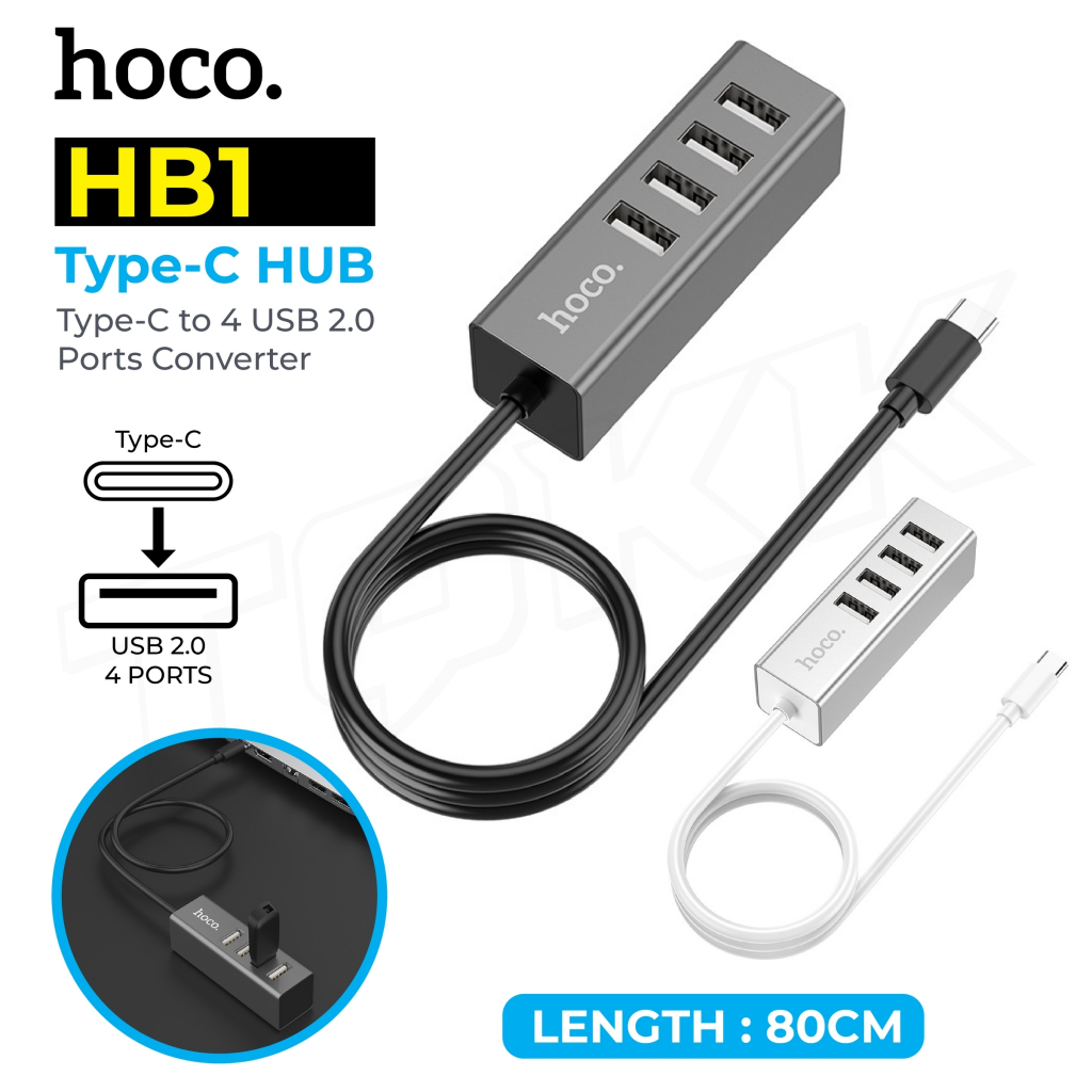 Hoco HB1 Ports HUB / Type-C อุปกรณ์ ตัวแปลง เพิ่มช่อง HUB รูปที่ 2