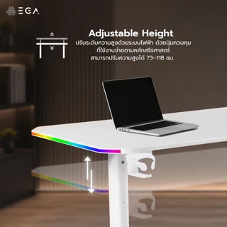 EGA TYPE GD14 Electric Height Adjustable Gaming Table ปรับไฟฟ้า ขนาด 140 cm. มีระบบ Single Motor ฟังก์ชั่นระบบไฟ ARGB