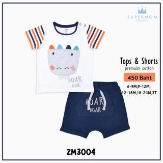 Zuper Mom ชุดเซ็ต เสื้อ กางเกง ชุดเด็ก ผ้า cotton 100% สำหรับเด็ก 6เดือน - 3 ขวบ