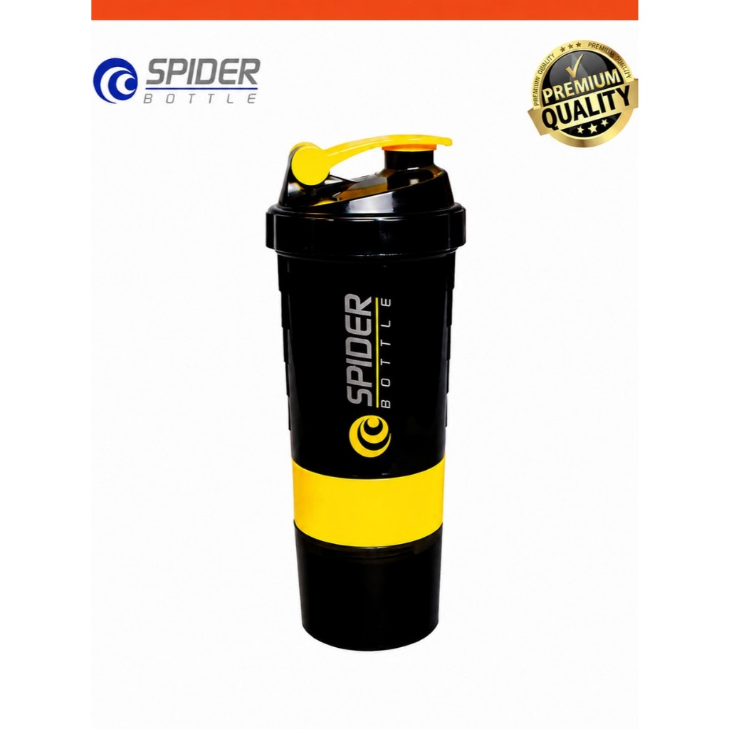 แก้วเชคโปรตีน 700ml พร้อมลูกสปริง กระบอกเชคเวย์ Protein Shaker BPA Free สีเหลือง
