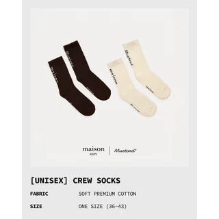 maison KEEPS x Mustard | Crew Socks | ทอโลโก้ maison และ Mustard