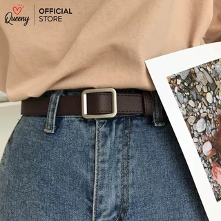🔥[ขายถูก]🔥L1เข็มขัดหนังผู้หญิงลำลองหัวเหลี่ยม เข็มขัดแฟชั่น หนังPU คุณภาพดี มี 4 สีให้เลือก