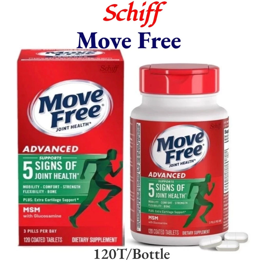 ðEXP:2027/12ð2 Bottle Schiff Move Free Advanced Plus MSM with Glucosamine Chondroitin 120Tablets āļāļģāļĢāļļāļāļāļĢāļ°āļāļđāļāļāđāļāđāļāđāļē