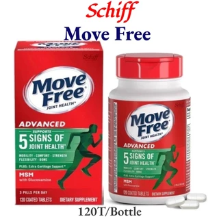 💕EXP:2027/12💕2 Bottle Schiff Move Free Advanced Plus MSM with Glucosamine Chondroitin 120Tablets บำรุงกระดูกข้อเข่า