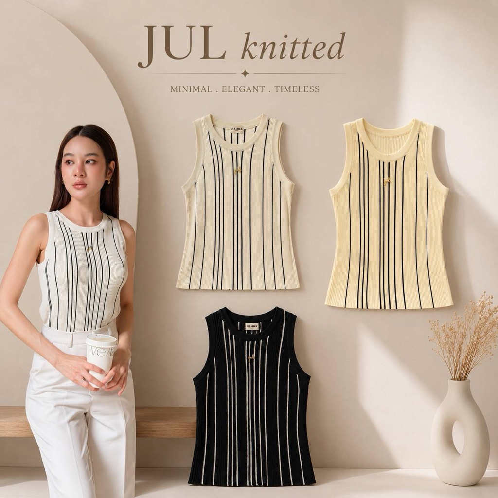 JUL KNITTED เสื้อกล้ามลายริ้ว