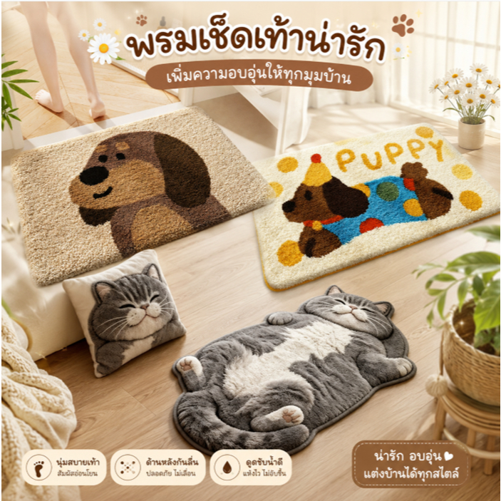 Sp 🛵🛵พรม พรมเช็ดเท้า พรมนุ่ม มีกันลื่น   1699 1699