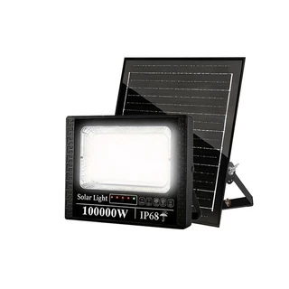 KKSKY แสงสีขาว ไฟโซล่าเซลล์ โซล่าเซลล์ 100000W IP68 solar light กันน้ำ กันฟ้าผ่า พร้อมรีโมท สปอร์ตไลท์ led ไฟโซล่าเซลล์