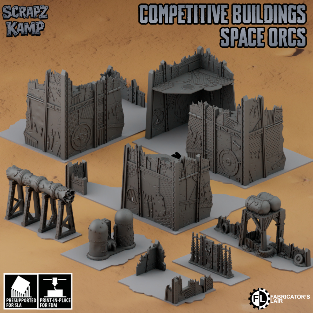 Competitive buildings - Space Orcs | Premium 3D Plastic Miniature / without foot print