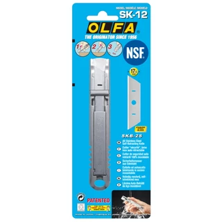 OLFA โอฟ่า รุ่น SK-12 มีดคัตเตอร์เซฟตี้ด้ามสแตนเลส