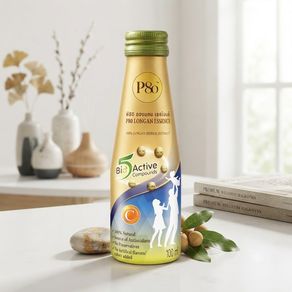 P80 Longan Essence พี80 ลองแกน เอสเซนส์ สารสกัดลำไยเข้มข้น 100% ขนาด 100 มล. exp07/01/2027