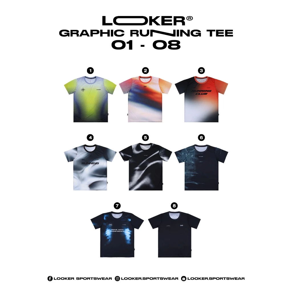 LOOKER Sportswear 2026 - Graphic Running Tee เสื้อวิ่งเสื้อยืดพิมพ์ลาย แขนสั้น