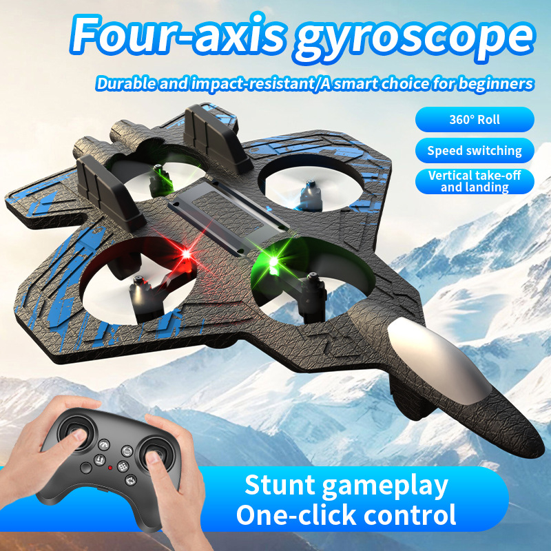 เครื่องบินบังคับโฟมรุ่น Fighter 360 องศาพลิกได้ ค้างอยู่กลางอากาศ กันตก วัสดุโฟมทนแรงกระแทก ของเล่นเด็ก