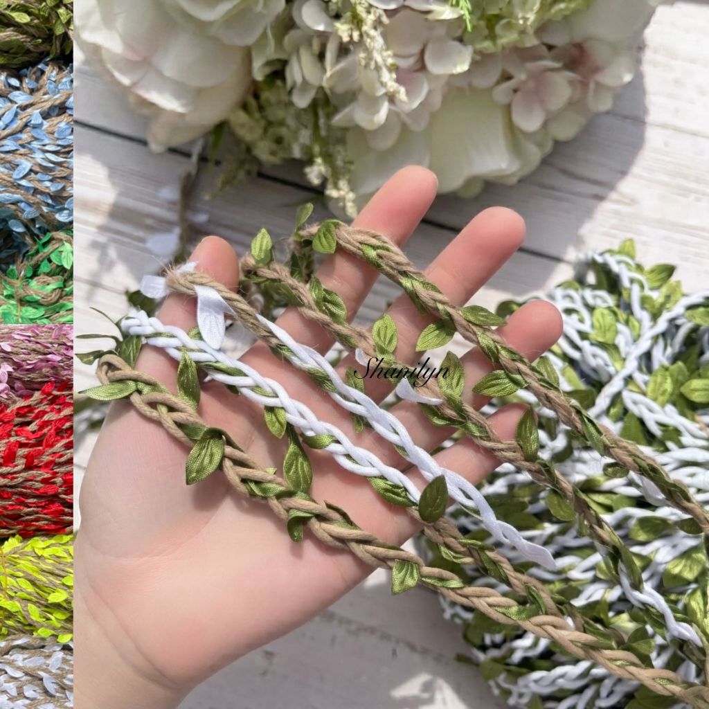 มีหลายสี เถาวัลย์ เชือกป่านพันใบไม้ ตกแต่ง โบอีเมี่ยน วินเทจ งาน craft DIY