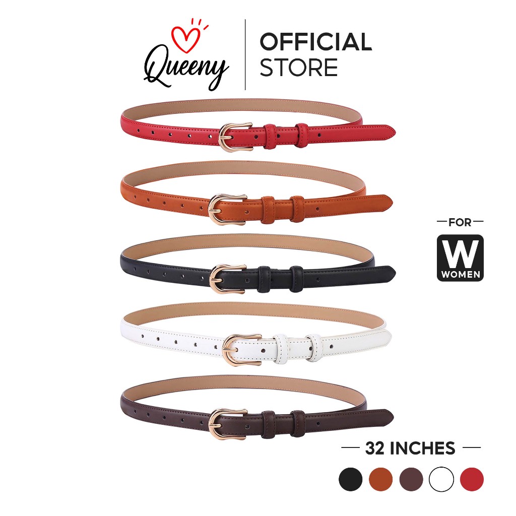 ⭐️[ถูกสุด]⭐️ เข็มขัดหนัง PU หัวเข็มขัดสีทอง-ห่วงหนัง ขนาดเล็ก แฟชั่น สําหรับผู้หญิง มี 5 สี C1