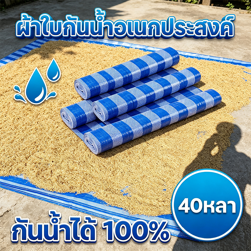 ผ้าฟาง 1.8เมตร ยาว40หลา บลูชีท กันแดด กันฝน เคลือบกันน้ำ UV ผ้าใบคุณภาพสูง ฟ้า-ขาว หลาเต็มผืน ขายยกม้วน ราคาโรงงาน!