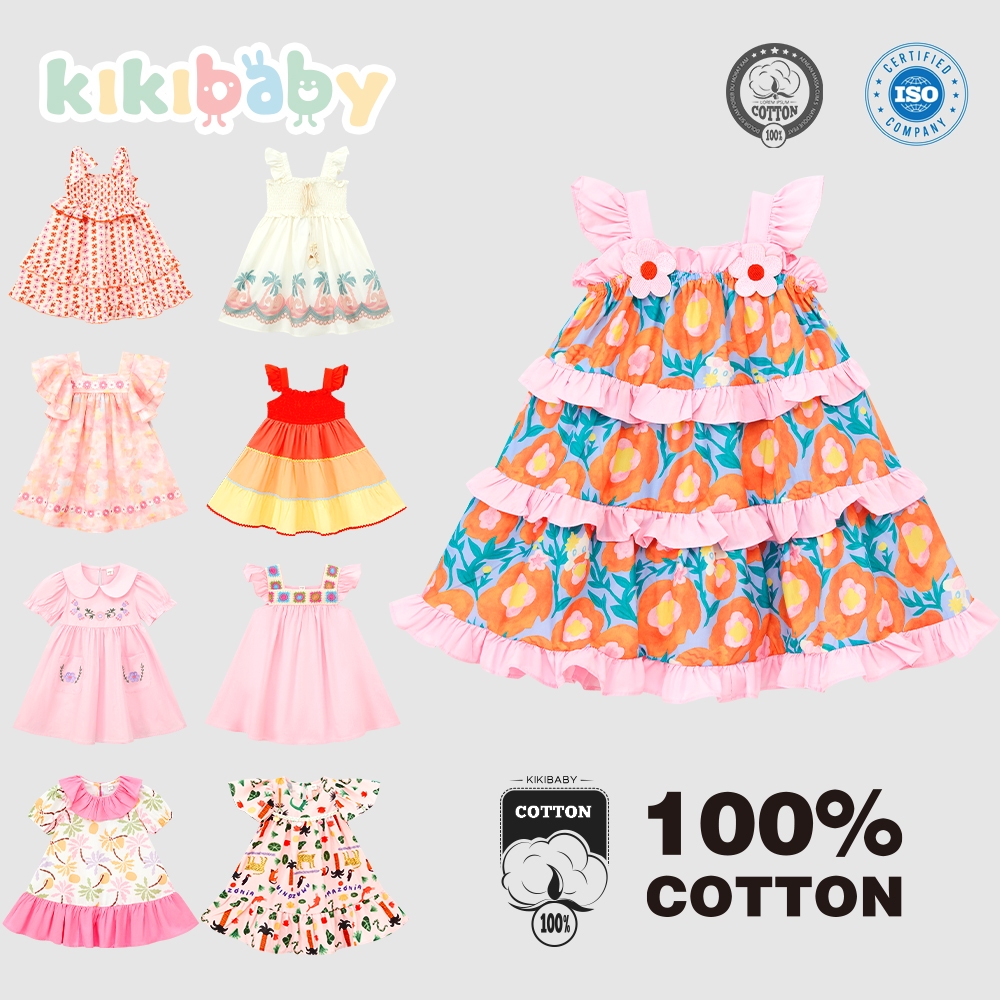[90-150]summerdress เดรสสำหรับเด็กผู้หญิง เดรสลายดอก kikibabydress KP