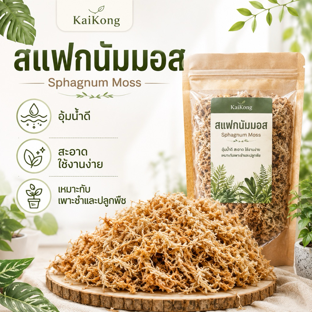 สแฟกนัมมอส เกรดดี วัสดุปลูกเหมาะกับพืชกินแมลง หรืออนุบาลไม้ชนิดอื่นๆ พร้อมส่ง