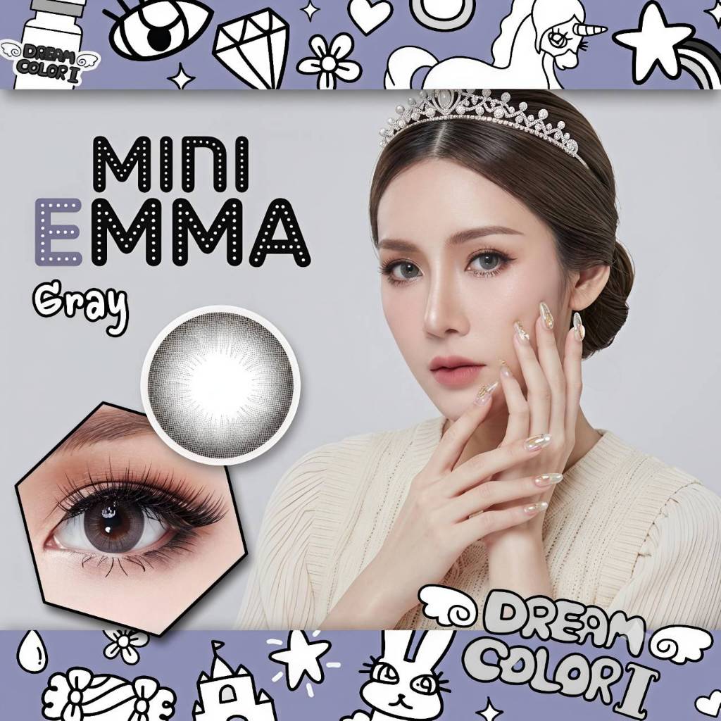 คอนแทคเลนส์ Mini Emma Gray มินิเอ็มม่า เกร 0.00 รูปที่ 3