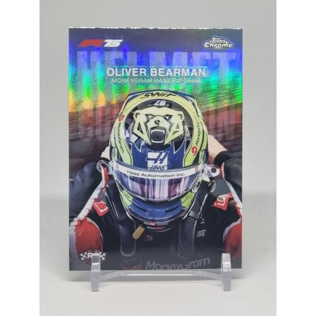 การ์ด F1 Topps Chrome F1 2025 Oliver Bearman (RC) Helmet Base