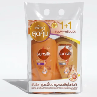 [1แถม1] Shampoo Sunsilk ซันซิล แชมพูสระผม ครีมนวดผม แพคคู่ขนาด 350 มล. ครบ ทุกสี [แชม/นวด] [แชม/แชม]