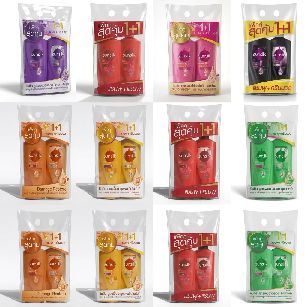 [1แถม1] Shampoo Sunsilk ซันซิล แชมพูสระผม ครีมนวดผม แพคคู่ขนาด 350 มล. ครบ ทุกสี [แชม/นวด] [แชม/แชม]