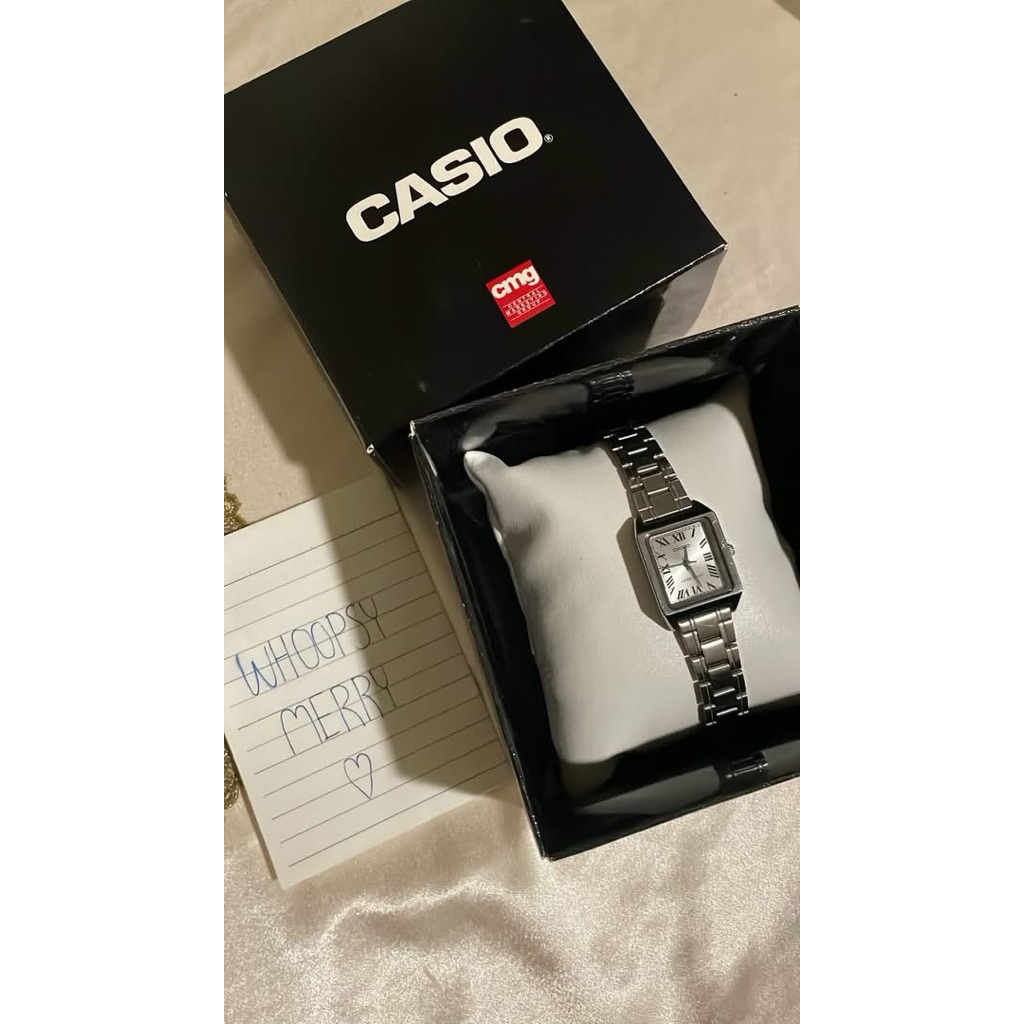 Casio LTP - V007 นาฬิการับประกันแท้ มือสองสีเงิน