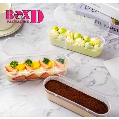 กล่องใส PVC 5.2x16x5 ซม. แพค 10 ชุด มูส เค้ก ฝาโดม ร้านเบเกอรี่ PVC29