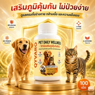 วิตามินเสริมภูมิสุนัข แมว QYVARO เสริมภูมิคุ้มกัน ไม่ป่วยง่าย ให้กลับมาแข็งแรงและกินเก่ง