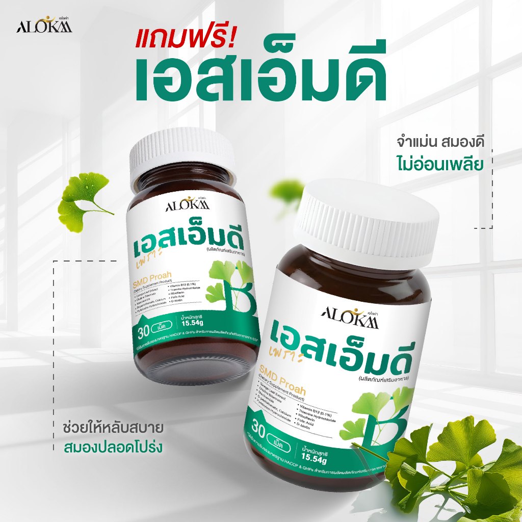 [แถมฟรี] Alokaa SMD สารสกัดจากกิงโกะบำรุงการทำงานของระบบประสาทและความจำ