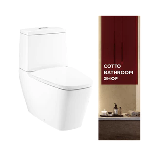COTTO รุ่น C135107 WH Hercules Curve 3/4.5L OM สุขภัณฑ์สองชิ้น