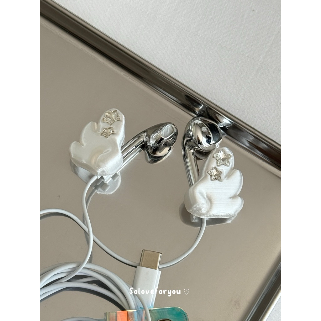 พร้อมส่ง Charm สำหรับตกแต่งหูฟัง ใส่ได้ทั้งแบบมีสาย/ ไม่มีสาย 3D ตกแต่งเพชร
