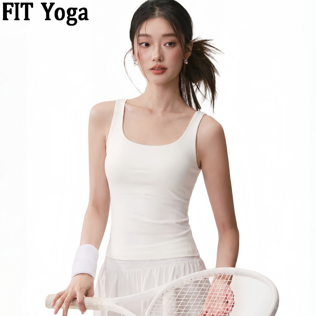 FitYoga เสื้อสายเดี่ยวหลังUใหญ่ มีถ้วยในตัว สามารถใส่ข้างนอกได้