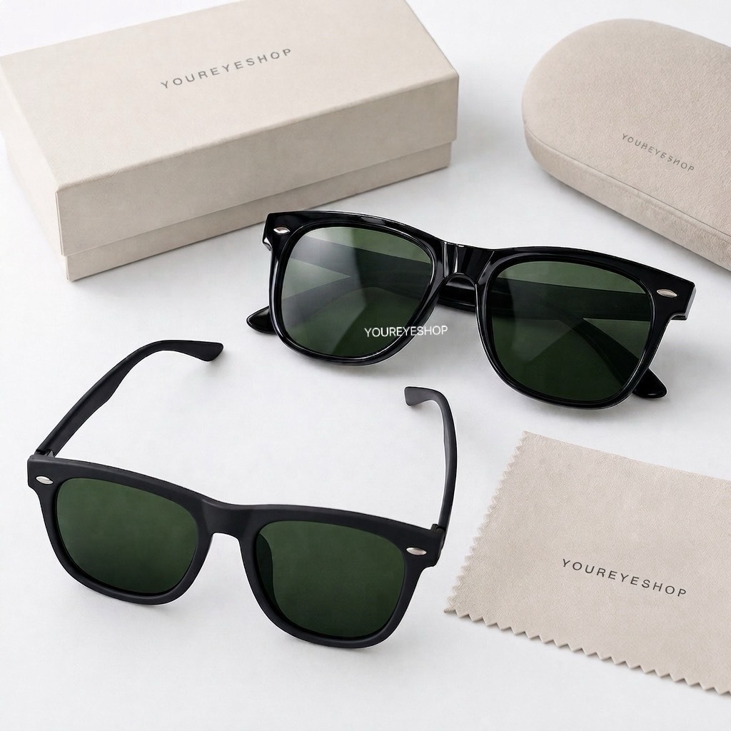 แว่นกันแดด เลนส์กระจก ทรง Wayfarer 54 มิล รุ่น 5685