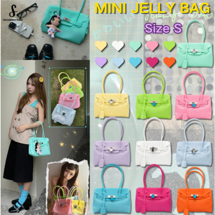 🚚รุ่นล่าสุด🔥Thesummernade_Bag Mini Jelly Bag👛🍬PVC Kiiikiii ยืดหยุ่น กันน้ำ กันเปื้อน เช็ดทำความสะอาดง่าย ขนาดS 10สี🌈