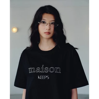maison KEEPS | The Boyfriend Outline Logo Tee | Unisex | เสื้อยืดทรง oversized ผ้านุ่ม