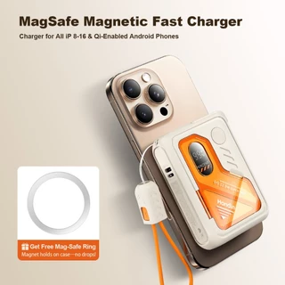 [CCC]Handin 30000mAh ชาร์จไร้สาย powerbank PD35W ชาร์จเร็ว ใช้งานกับโทรศัพท์มือถือทั้งระบบ พร้อมไฟฉายLED มีขาตั้ง