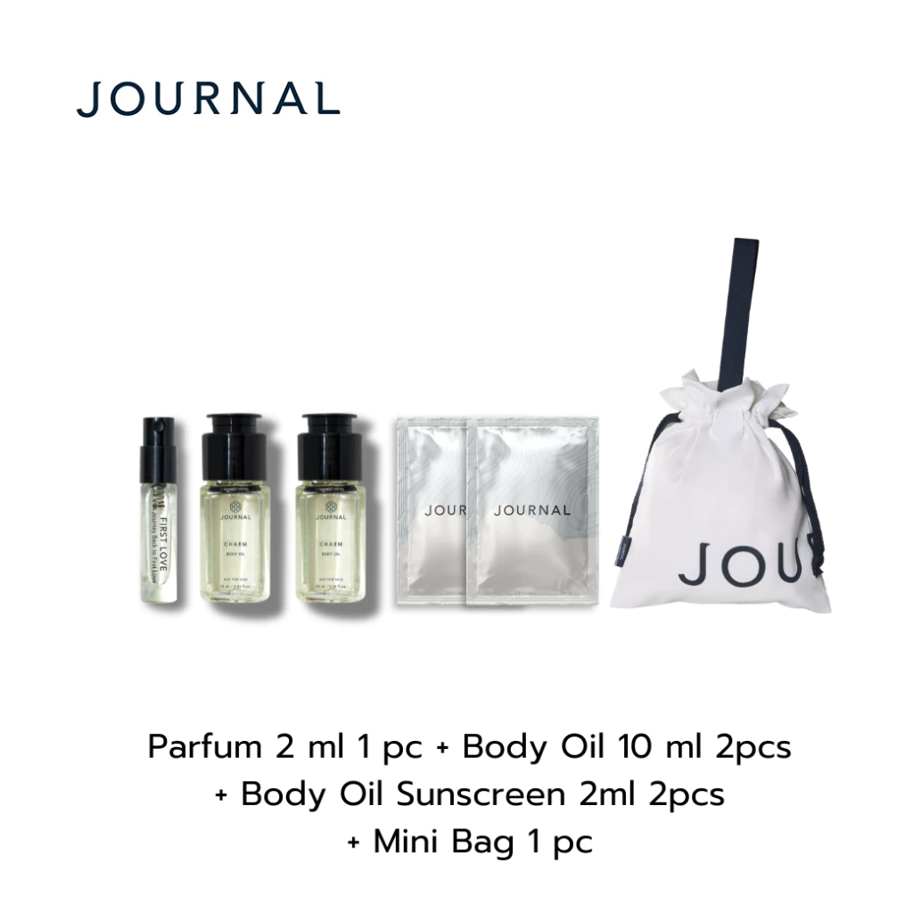 รับฟรี 6 รายการ Parfum 2 ml 1 pc + Body Oil 10 ml 2pcs + Body Oil Sunscreen 2ml 2pcs + Mini Bag 1pc