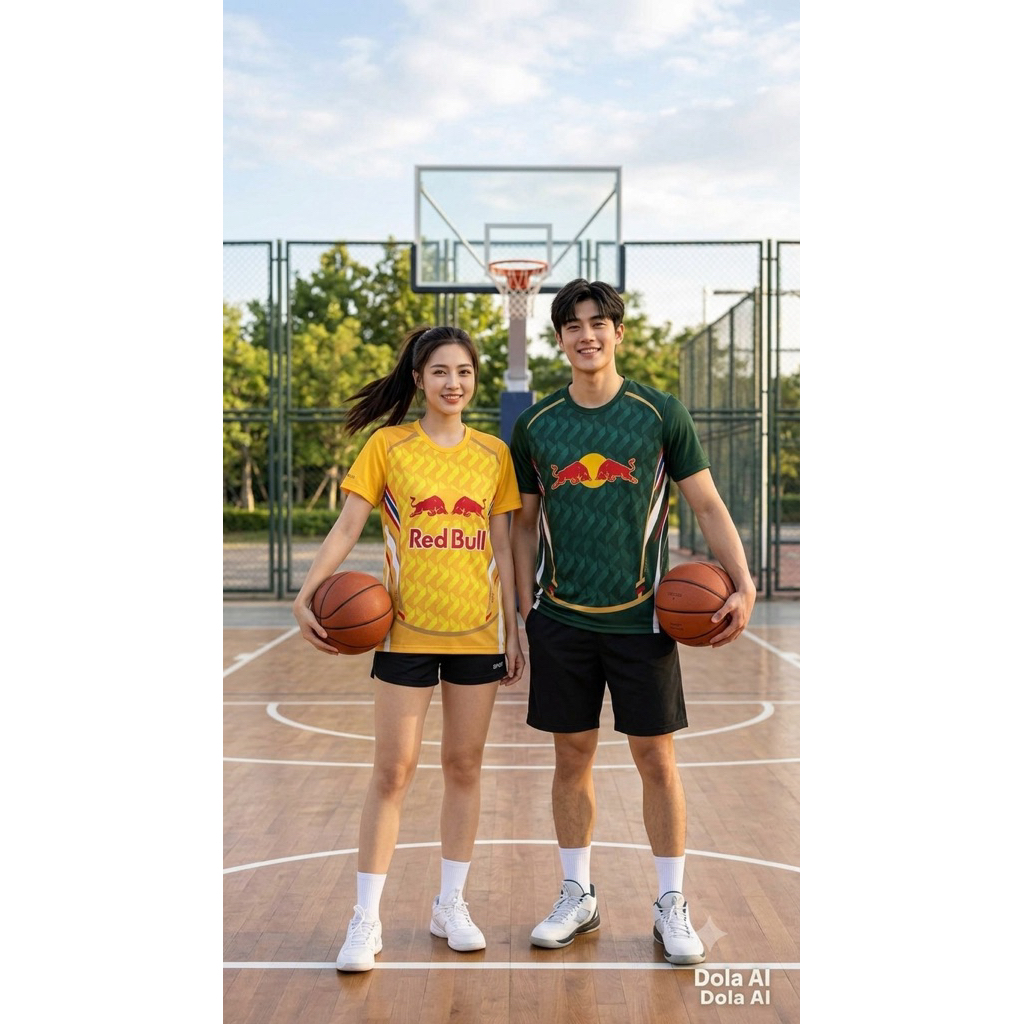 เสื้อกีฬา Rad Bull M-3XL6สี ลายกระทิงแดง คอกลมแขนสั้น ดีไซน์สวยทรงสปอร์ตเนื้อผ้าไมโครระบายอากาศได้ดีใส่ได้ทั้งชายและหญิง