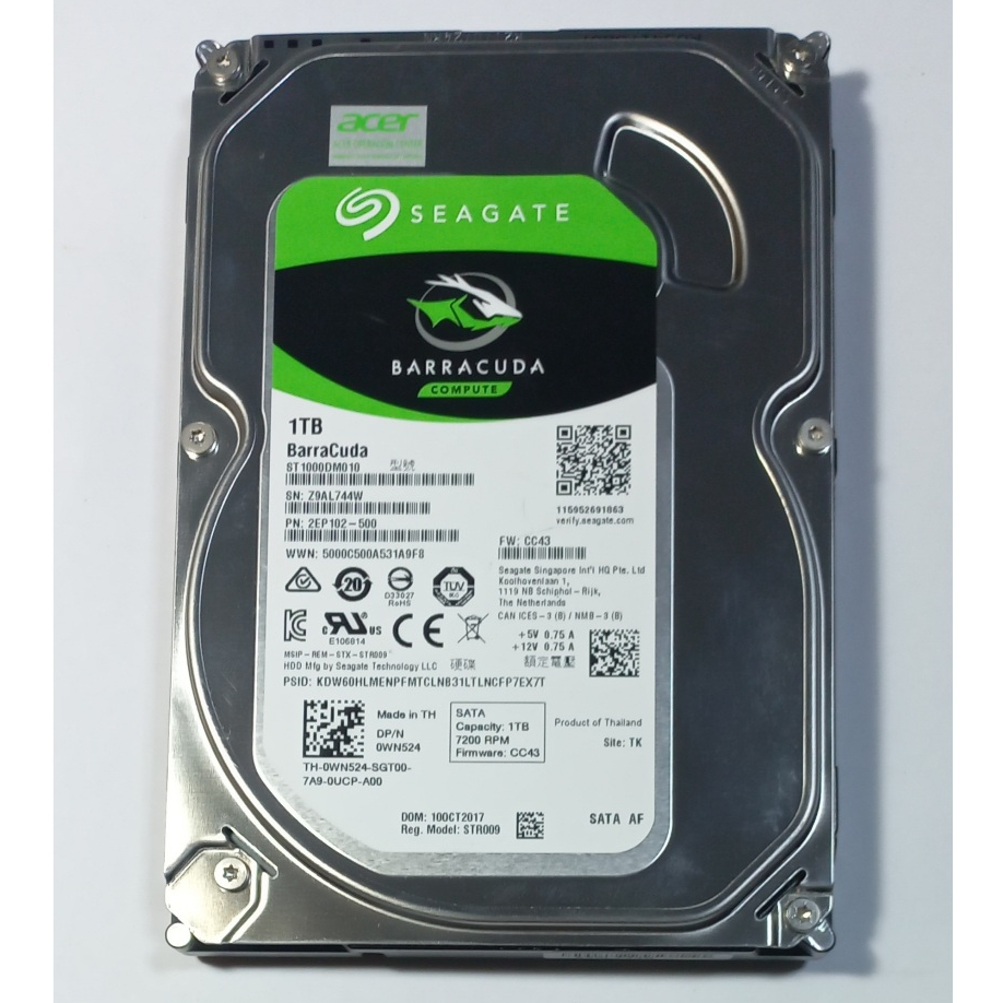 Seagate 1TB HDD PC 3.5" ฮาร์ดดิสก์คอมพิวเตอร์มือสอง(HDD เปล่า/ไม่มี Windows)