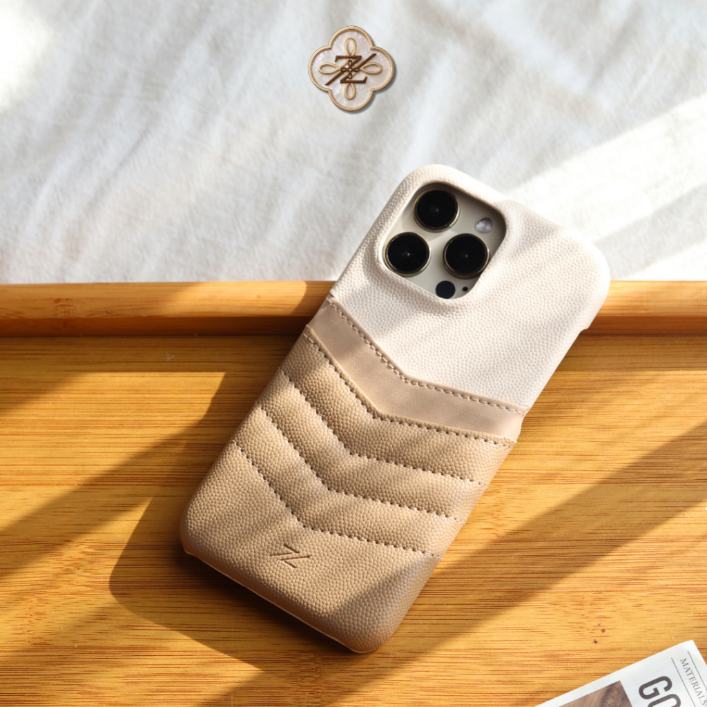 ZENE - (15,14,13,12 Series)Classic Caviar เคสหนังคาเวียร์ใส่บัตร สัมผัสนุ่มมือ  Z04