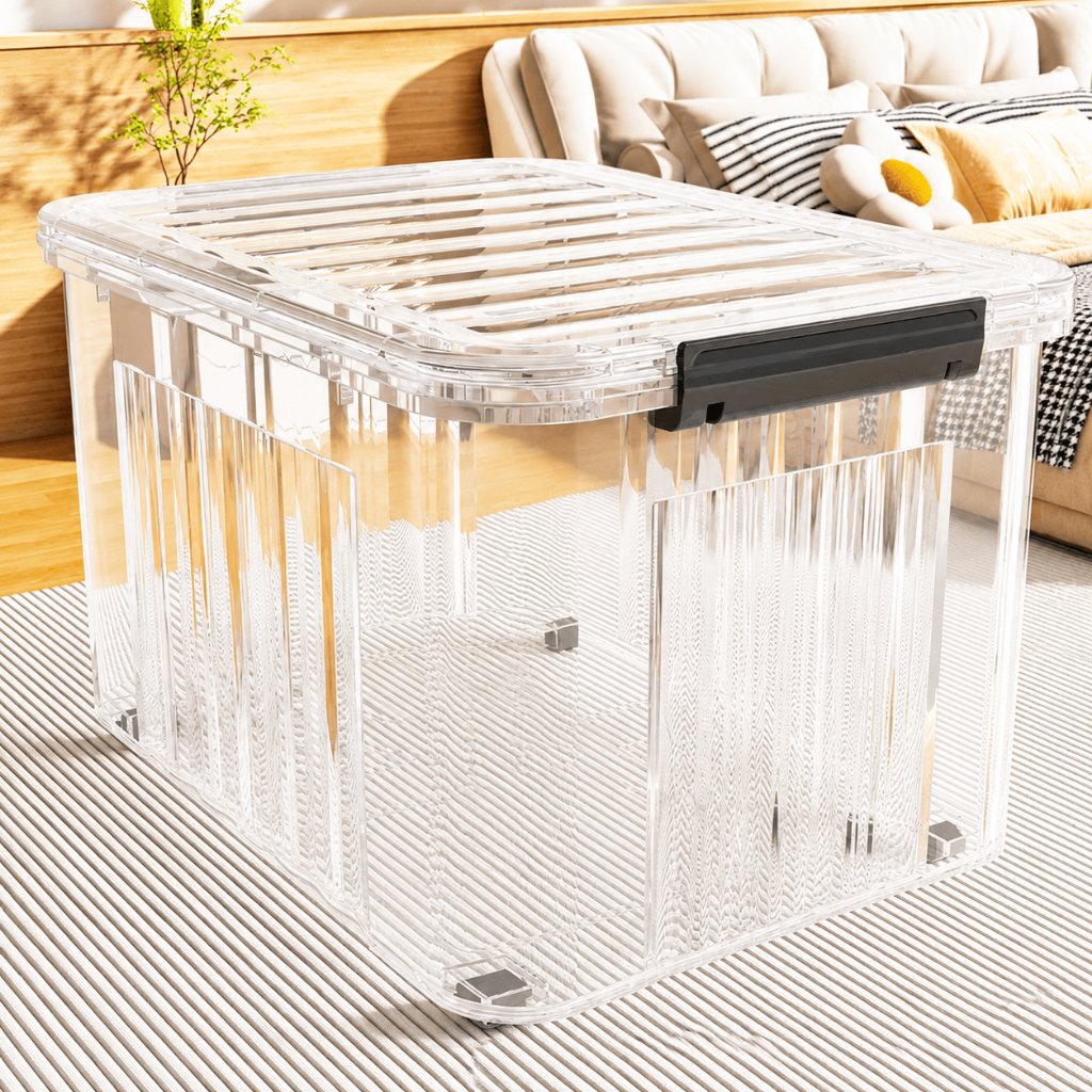 MULI กล่องเก็บของ 26-410 ลิตร มีล้อ กล่องเก็บของพลาสติก ลังพลาสติก กล่องพลาสติก กันฝุ่น เก็บเสื้อผ้า