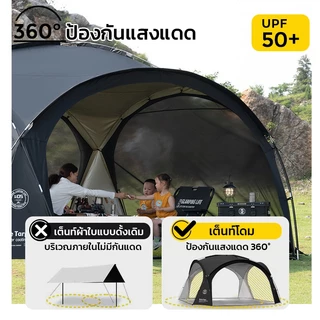 เต็นท์โดมขนาดใหญ่ ขนาดใหญ่ กันน้ำ ทนต่อการฉีกขาด PU2000 ขนาด 10 คน พื้นที่กันแดด18㎡