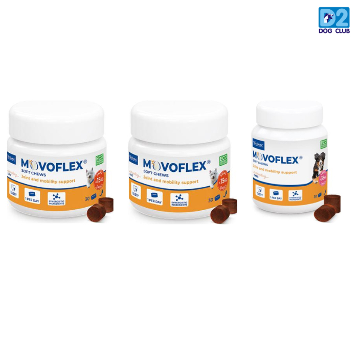 Virbac Movoflex Dog Supplement (โมโวเฟล็กซ์) ช่วยบำรุงข้อต่อ เม็ดเคี้ยว อร่อย สำหรับสุนัขทุกช่วง