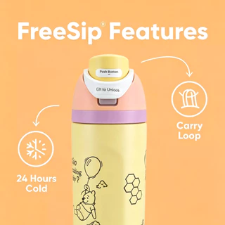 🧸Owala FreeSip 24oz Winnie The Pooh ขวดน้ำสแตนเลส ฉนวนสุญญากาศ BPA‑Free