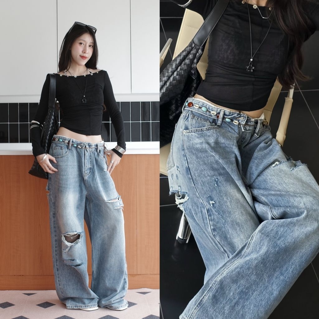 LOWKEY BAGGY JEANS ( กางเกงยีนส์เอวต่ำ )