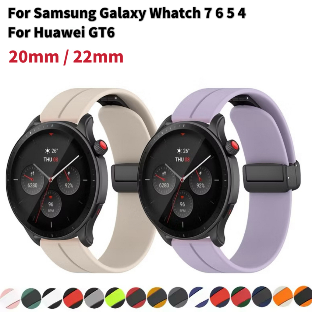 20มม  22 มม หัวเข็มขัดแม่เหล็กสําหรับ Samsung Galaxy Watch 7 6 5 4 40 มม.44 มม. Watch 5pro 45 คลาสสิก 42 46 Active 2