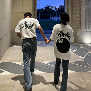 OUTLETS 🇺🇸 Stussy แท้ T-shirt Fuzzy Dice SS Tee US พร้อมส่ง Lady Oversize สไตล์คู่รัก