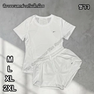 ชุดกีฬาผู้หญิง เสื้อ+กางเกงขาสั้น กางเกงวิ่งมีซับใน SS82
