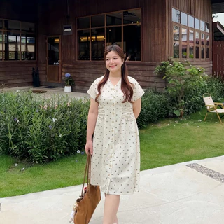 (❤️อกถึง 50") Bluely Dress เดรสสาวอวบ ชุดสาวอวบ